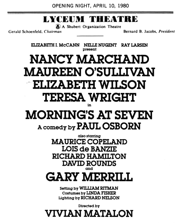 Playbill Title Page